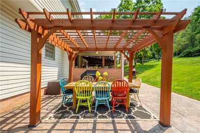 Stamped Concrete and Pergola.