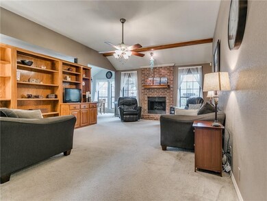 Living room with built in shelving, entertainment 