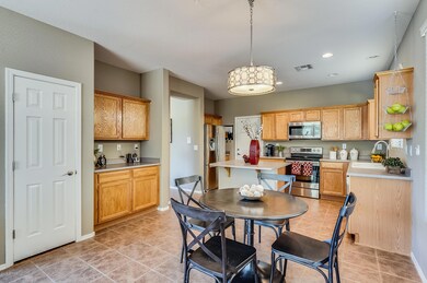 Kitchen with island and walk in pantry