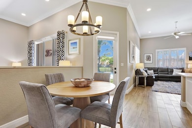 Wood look porcelain tile in family room, kitchen a