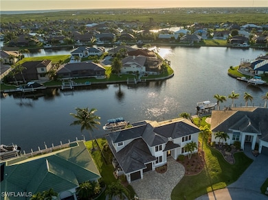 Aerial view at dusk of a water view