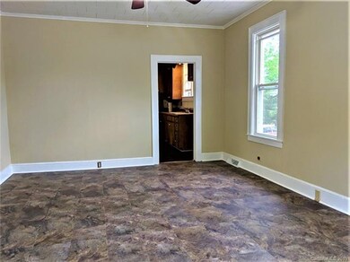 Living room and doorway to the kitchen.