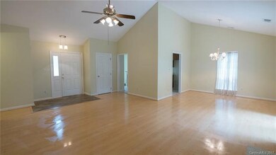 Family room with cathedral ceilings