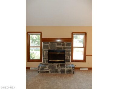 Gas fireplace with stone hearth!