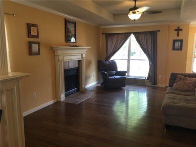 View of living area from kitchen.