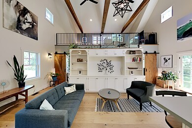 Living room with French doors to patio