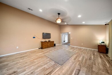 Unfurnished living room with light hardwood / wood