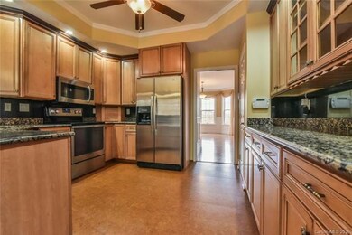 Cork flooring, marble countertops, newer appliance