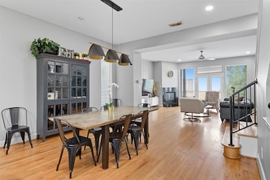The open layout makes the dining area a natural gathering spot for friends and family.