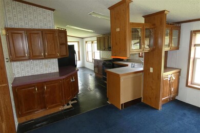 Wood cabinets enhance the decor