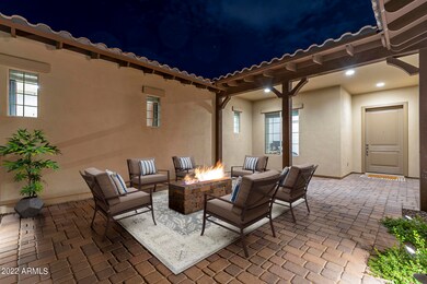Gas firepit/virtually staged