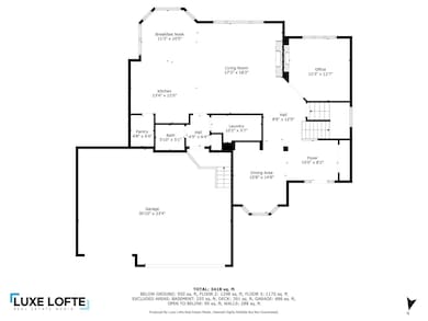 Main level floor plan