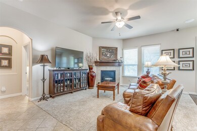 Living room with fireplace
