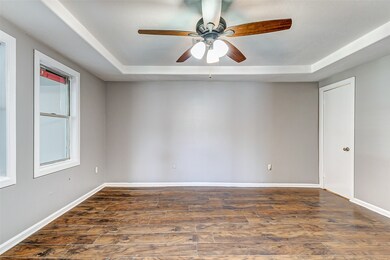 The master bedroom is big enough for a king size b