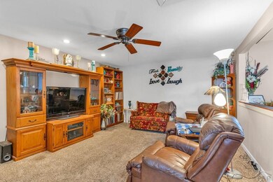 Family room with wood burning stove