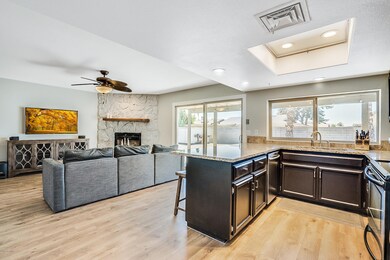 Kitchen overlooks living space