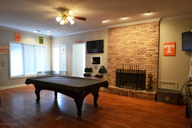 Great room offers wood fireplace