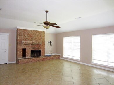 View from Foyer of Living Room with wood burning F