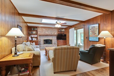 Family room with fireplace and wet bar