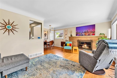 living room with fireplace