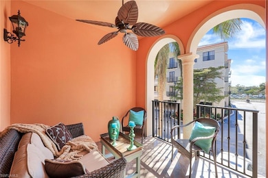 Balcony with ceiling fan