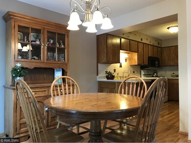 Dining room flows easily to kitchen.
