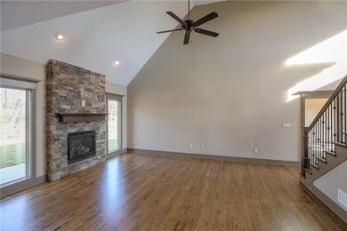Fireplace stone to the ceiling. Very impressive!