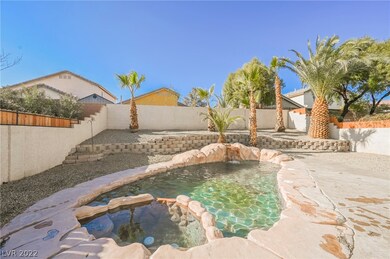This backyard OASIS is complete with a pool, spa,
