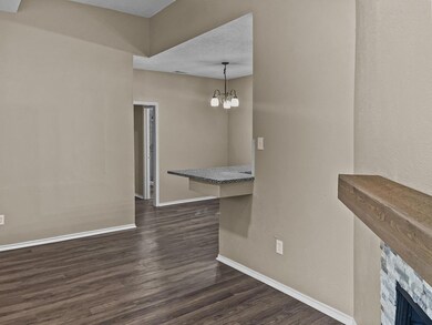 Breakfast nook with chandelier
