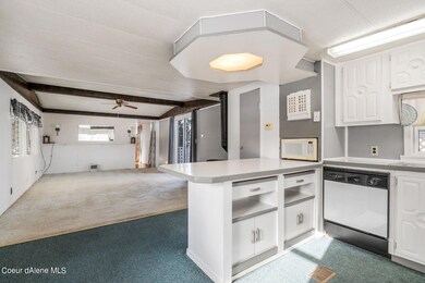 Kitchen View into Living Rm