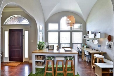 Big windows on the front and back of the home and 