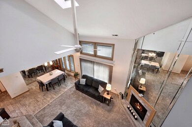 View from loft to living room