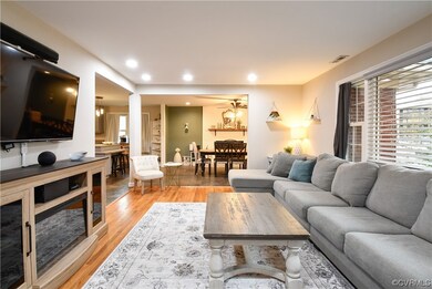 Living room featuring hardwood flooring