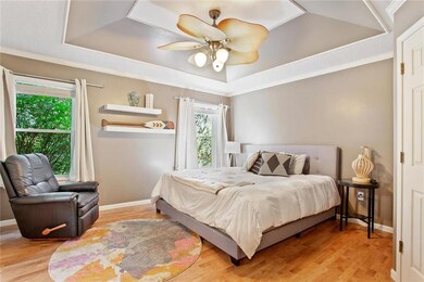 Master bedroom with vaulted ceilings