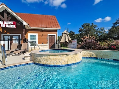 View of swimming pool with a pool with connected h