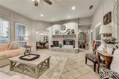 Library paneling, white washed 2 sided fire place,