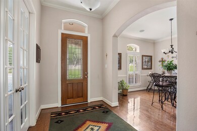 French doors open to the study