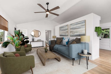 *** Virtually Staged *** Living Room w/ Vaulted Ceilings