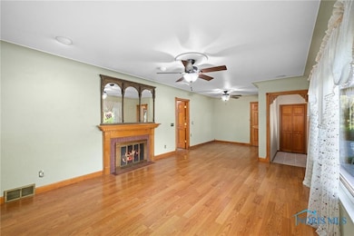 Living room with a fireplace