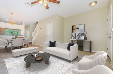 Virtually Staged Living Room & Dining Area