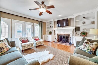 Beautiful Family Room with built-ins surrounding t