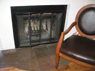 wood-buring fireplace
