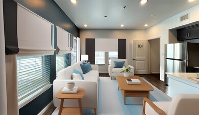Staged open concept living area
