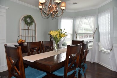 Dining room with bay window area.