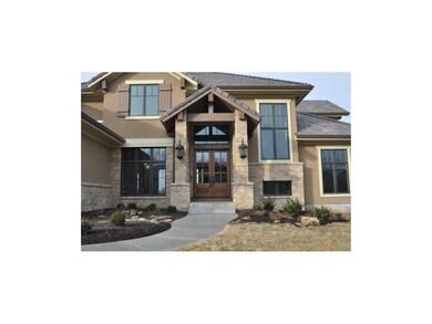 Beautiful Kansas Native Stone at front elevation. 