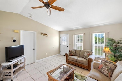 Living Room with Vaulted Ceiling