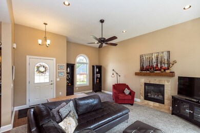 Great Room with Gas Fireplace and 11' Ceiling