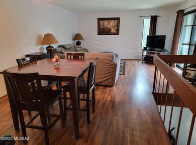 Dining area holds large table
