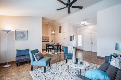 Family room view into dining room