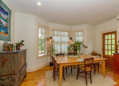Dining room with exterior door to...